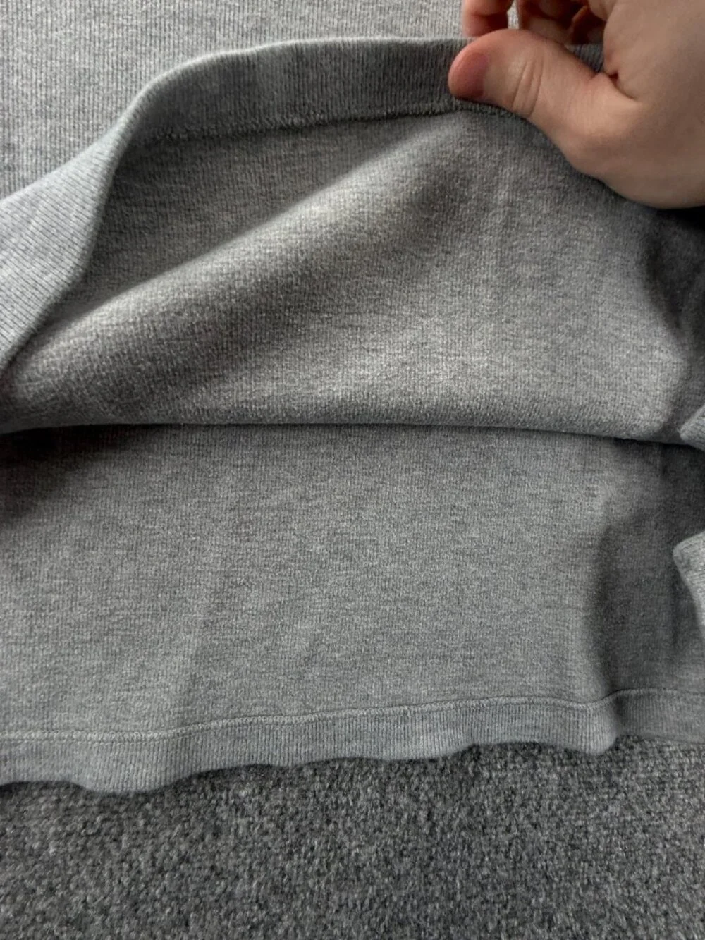 Polo Ralph Lauren Light Gray Pullover Cotton 1/4 Zip Sweater Men Large Knit Pony